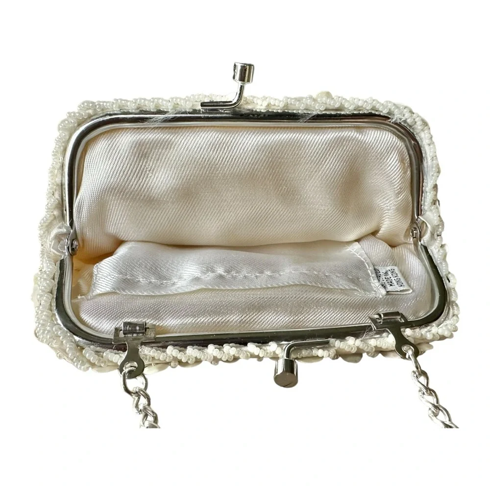 Vintage Beaded & Sequined Evening or Wedding Clutch Wristlet Hand Beaded - Picture 4 of 11